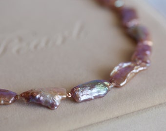 Matilda Purple Baroque Pearl Choker Necklace