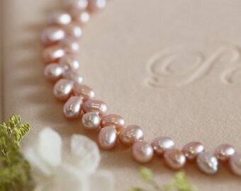 Aubrielle Natural Purple Pearl Wreath Necklace