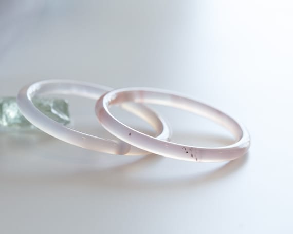 Twinkle Bell Pink Agate Stackable Bangle #AT14