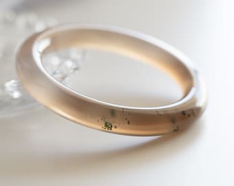 Colourful World! Dendritic Brown Sugar Agate Bangle #279