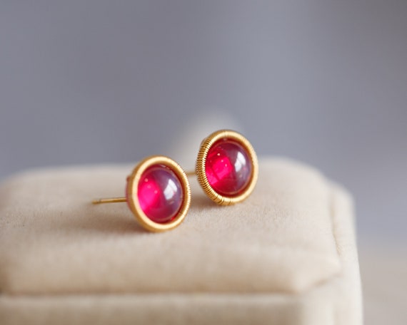 Noelle Ruby Stud Earrings