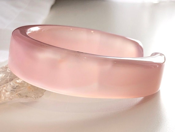 Colourful World! Pinkish Purple Natural Agate Bangle #A45