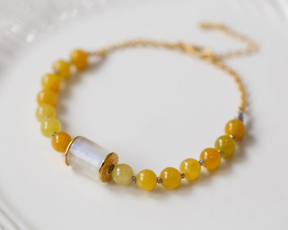 Maeve Burmese Yellow Jadeite Bracelet