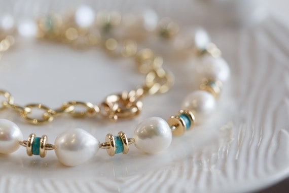 Tory Baroque Pearl Chain Necklace