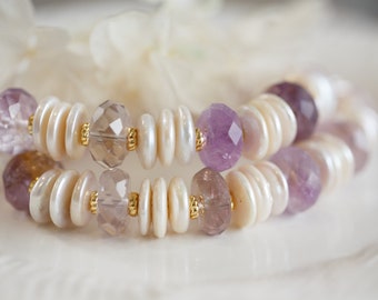 Viola Ametrine and Pearl Choker Necklace