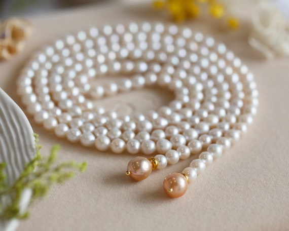 Hadleigh Elegant Natural Pearl Long Necklace