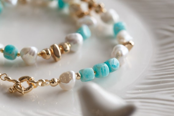 Galellea Baroque Pearl Gemstone Choker Necklace