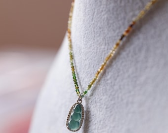 Avani Natural Tourmaline and Jadeite Necklace