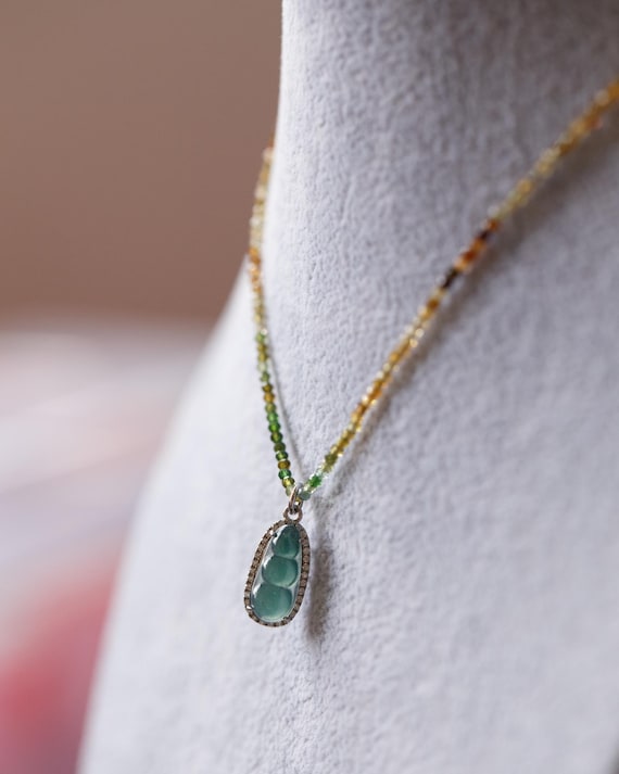 Avani Natural Tourmaline and Jadeite Necklace
