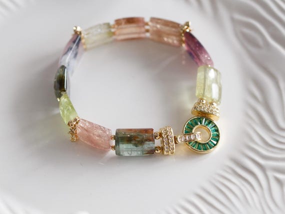 Isabetta Bi-Colour Tourmaline Bangle Bracelet