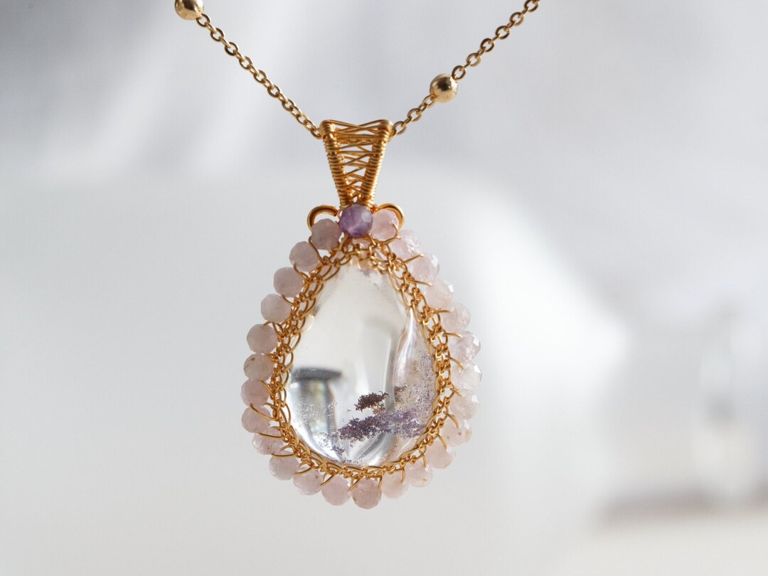 •UNDERSTORY• lodolite + mushroom + gold necklace (28