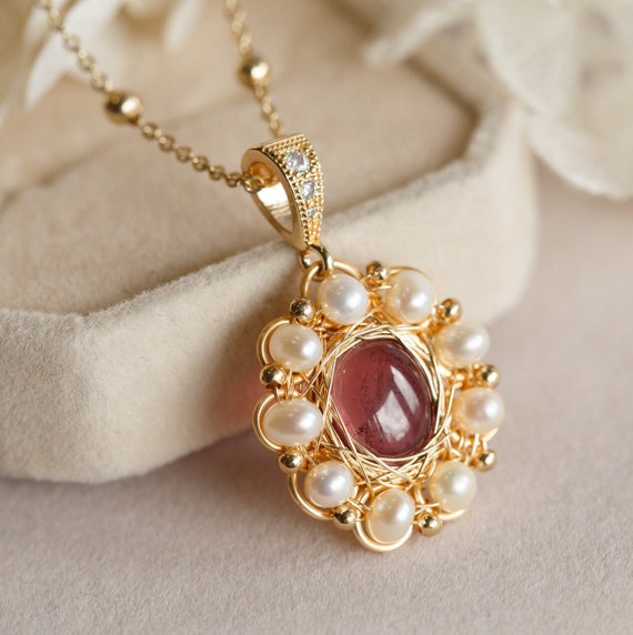 Maia Rubellite Tourmaline Pendant Necklace