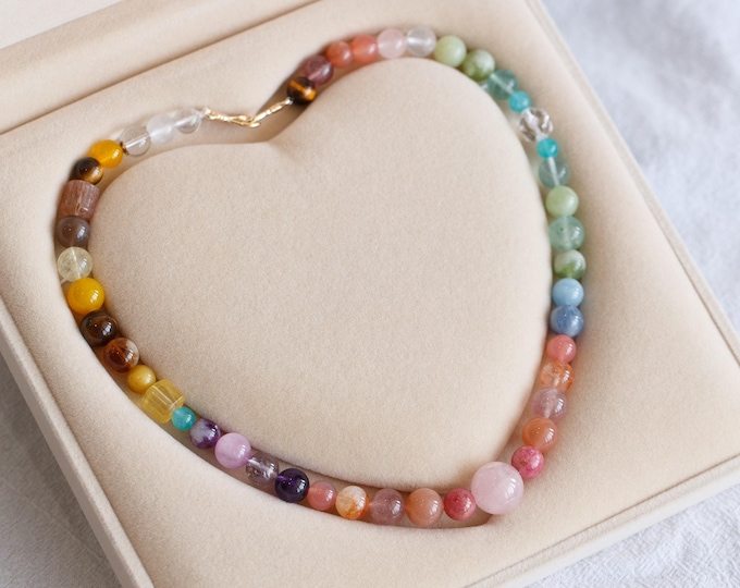 Featured listing image: Lavinia Multi-gemstone Beaded Necklace