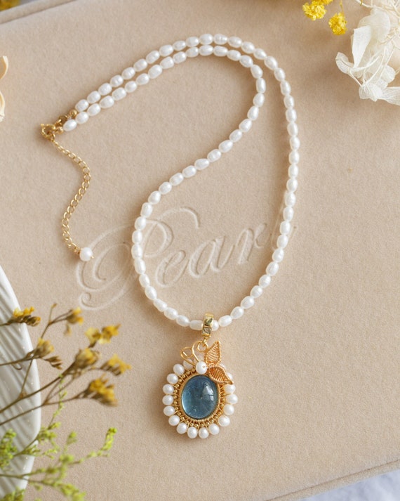 Ellen Natural Aquamarine Necklace