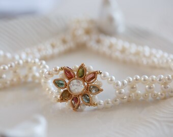 Giuliana Rainbow Tourmaline Sunflower Choker Necklace