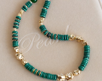 Eloise Natural Malachite Choker Necklace