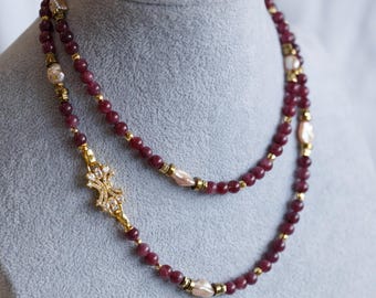 Virginia Red Tourmaline Long Necklace