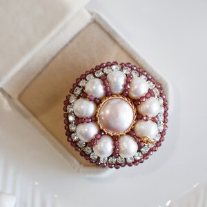 Serenity Natural Pearl Flower Brooch