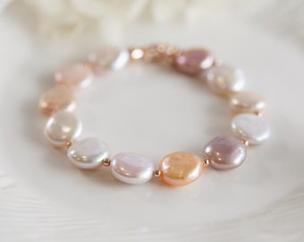 Angelou Natural Button Pearl Bracelet