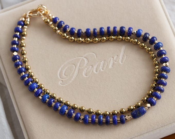 Featured listing image: Coventina Deep Blue Lapis Lazuli Beaded Statement Necklace