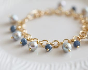 Camille Overtones Pearl ans Sapphire Bracelet