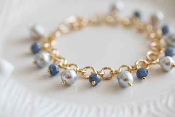Camille Overtones Pearl ans Sapphire Bracelet