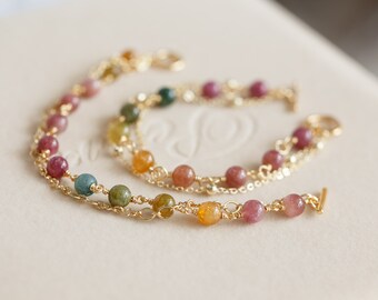 Cielo Rainbow Tourmaline Multi-Layer Bracelet