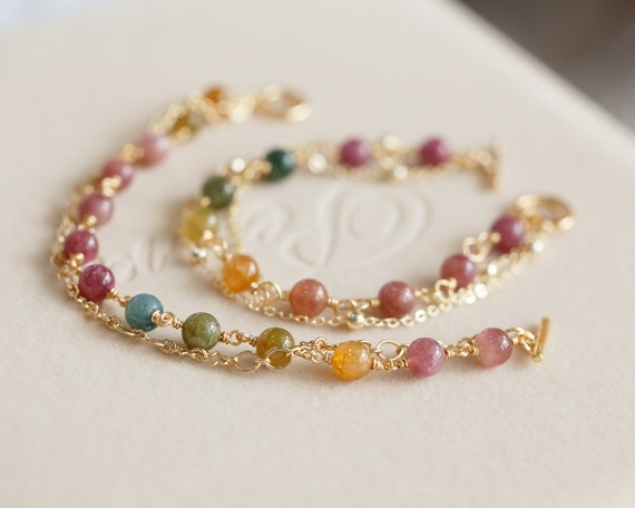 Cielo Rainbow Tourmaline Multi-Layer Bracelet