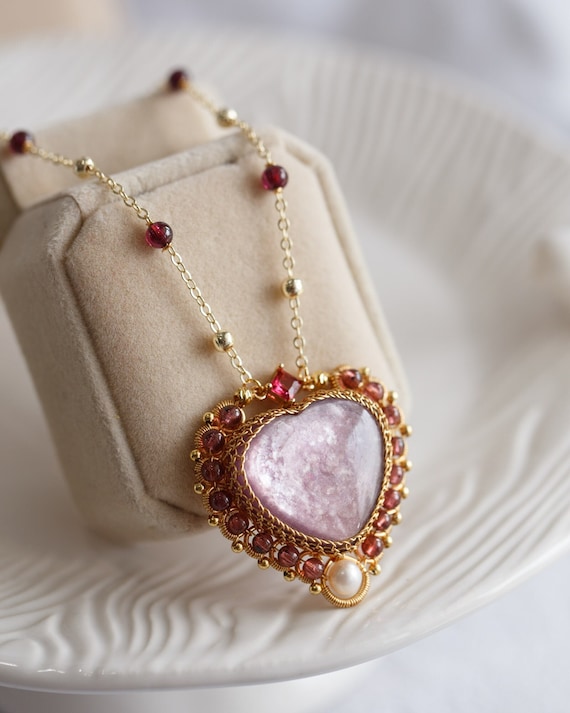 Alora Purple Lepidolite Pendant Necklace