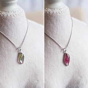 Carly Natural Tourmaline Silver Necklace