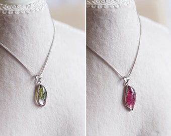 Carly Natural Tourmaline Silver Necklace