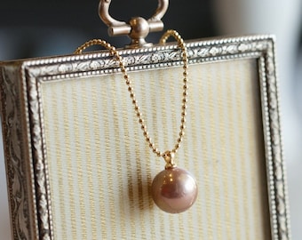 10mm Metallic Colour Edison Pearl Minimalist Necklace #1