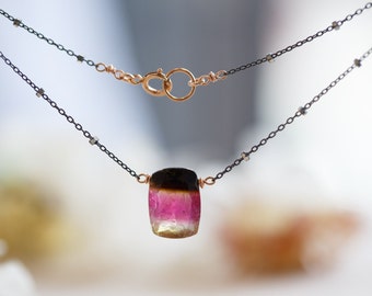 Hattie Tricolour Tourmaline Crystal Necklace