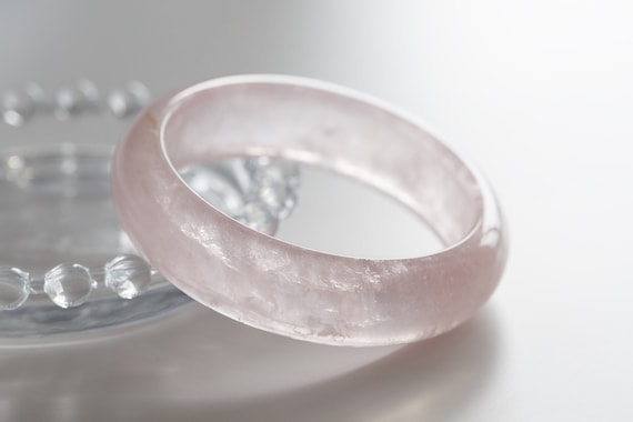 Natural Rose Quartz Crystal Bangle #RQ9