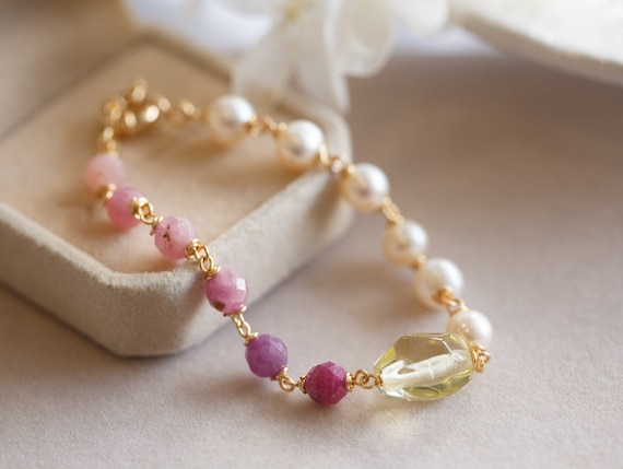Catarina Ruby Gemstone Link Bracelet