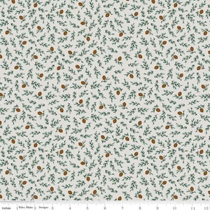 Offwhite Pinecone Camp Woodland Fabric Yardage, Half Yard Cut, Natàlia Juan Abelló for Riley Blake, Outdoor Camping Pine Cone Cream image 1