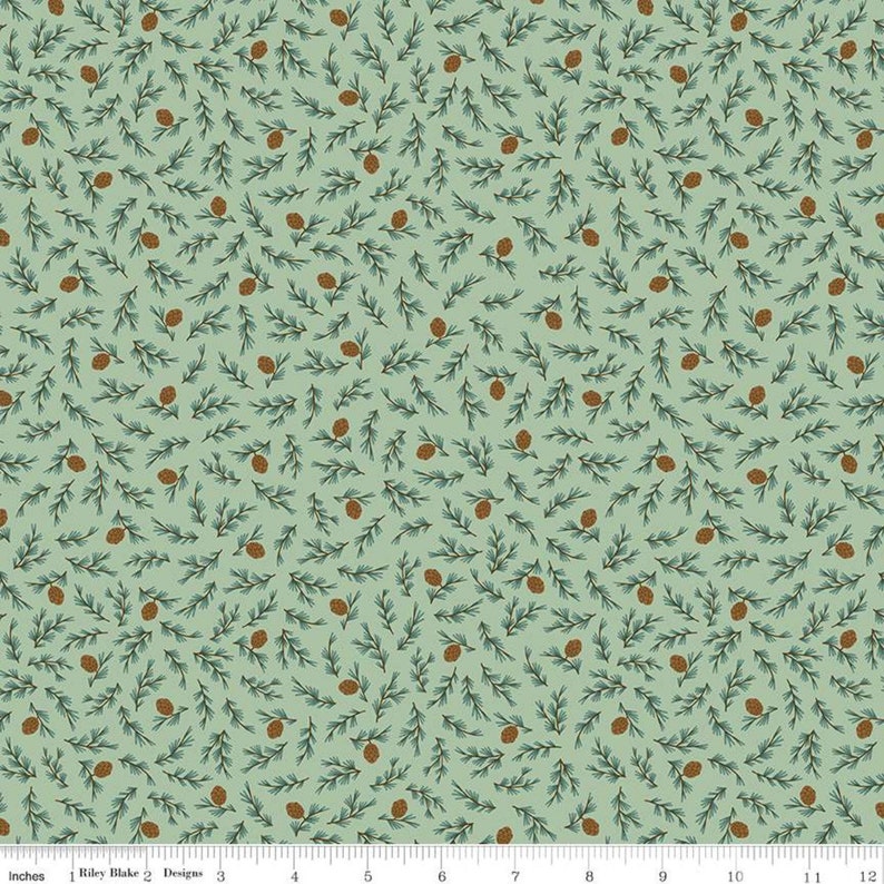 Offwhite Pinecone Camp Woodland Fabric Yardage, Half Yard Cut, Natàlia Juan Abelló for Riley Blake, Outdoor Camping Pine Cone Cream image 9