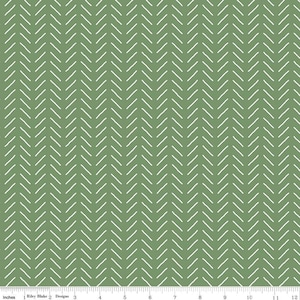 Longueur du tissu à fleurs Green Lines, coupe d'un demi-mètre, Sedef Imer pour Riley Blake Designs, tiret à rayures basique vert mélangeur