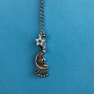 Hanging charms. Rear view mirror charm Moon and Stars car bling