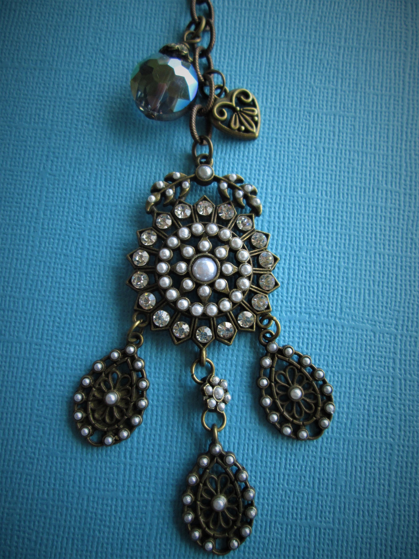 Hanging Charms. Rear View Mirror Charm Antique Pearl Car Bling Etsy