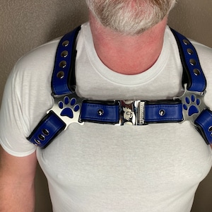 Puppy Themed Bulldog Harness Multiple Colors Available image 1