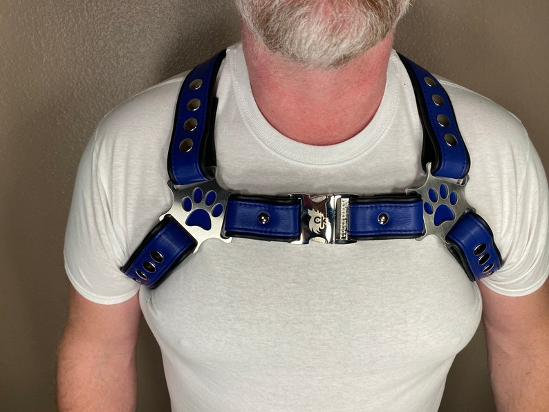 Puppy Themed Bulldog Harness Multiple Colors Available image 1