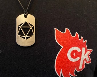 d20 Dice Dog Tag