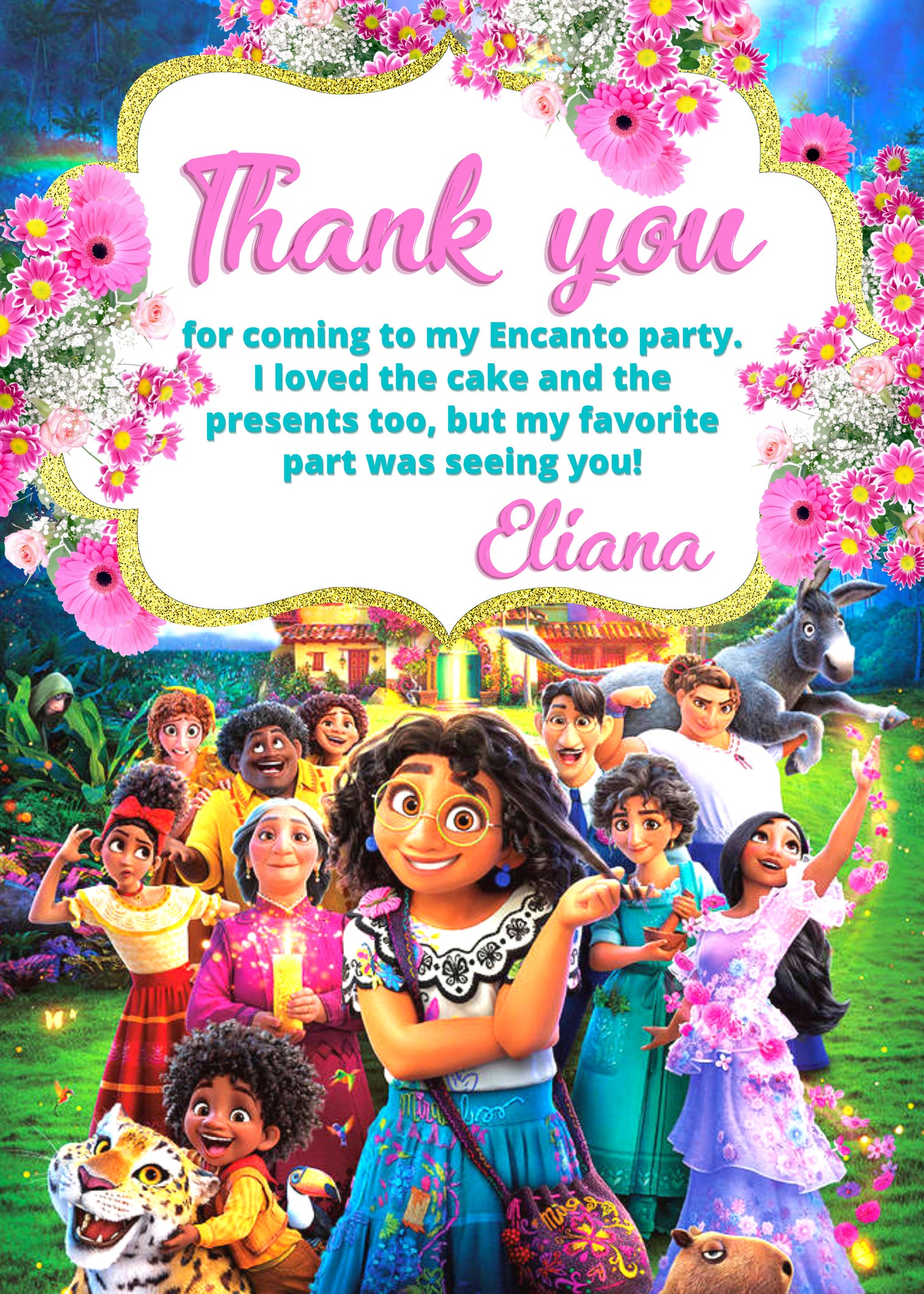 Mirabel Encanto thank you card digital download canva template Etsy