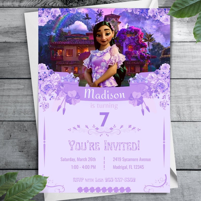 Encanto Birthday Invitation Isabella Encanto Invite Digital Etsy UK