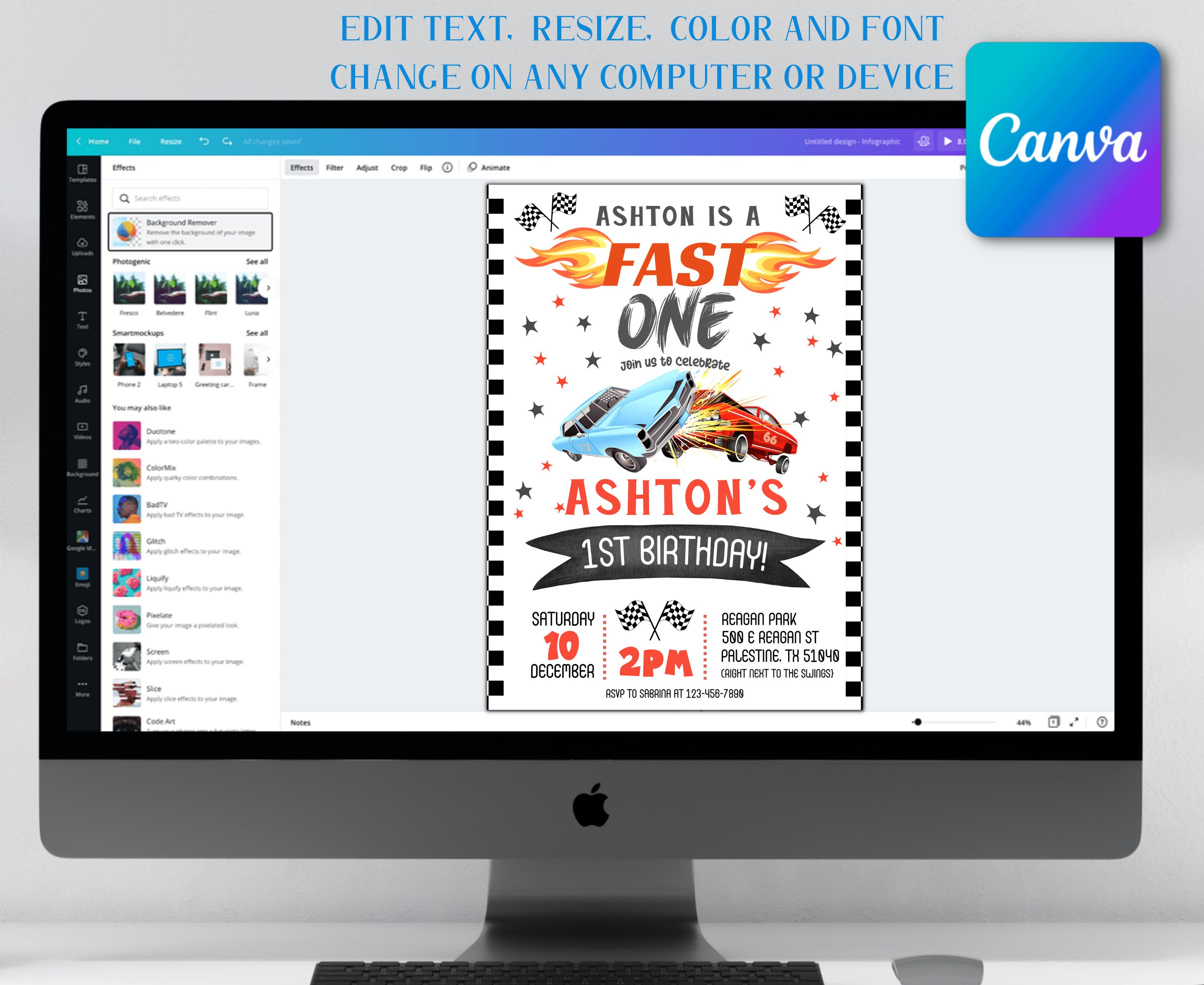 Editable Demolition Derby Birthday Invitation Boy Race Car Etsy