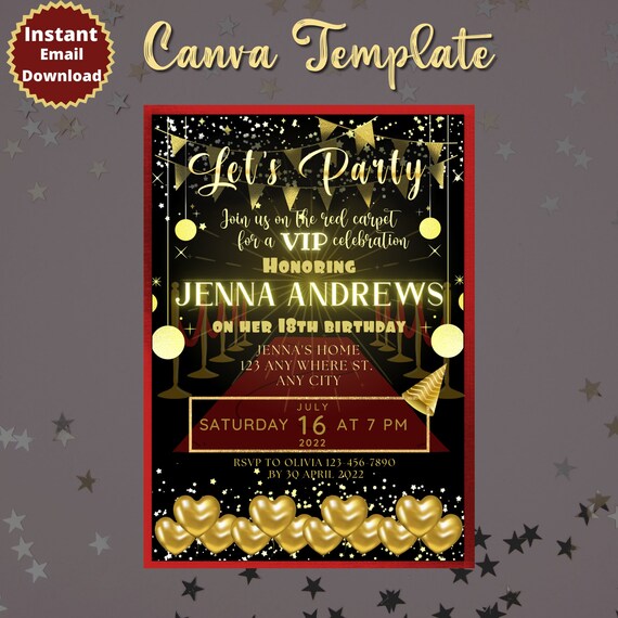 Birthday Invitation Template Printable Quinceanera Invite | Etsy