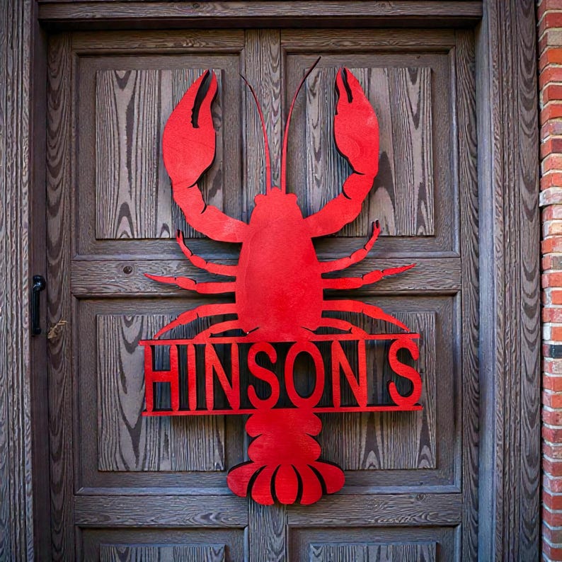Crawfish Monogram Door Hanger, Louisiana Style image 4