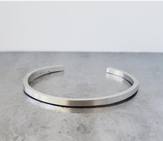 Hand Forged Platinum Cuff Bracelet: Minimalist Platinum 950 Jewelry
