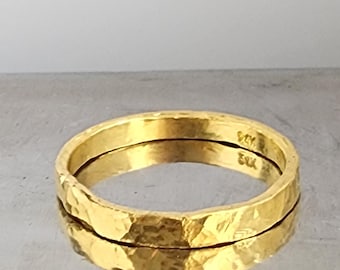 Anel empilhável de ouro maciço 24k